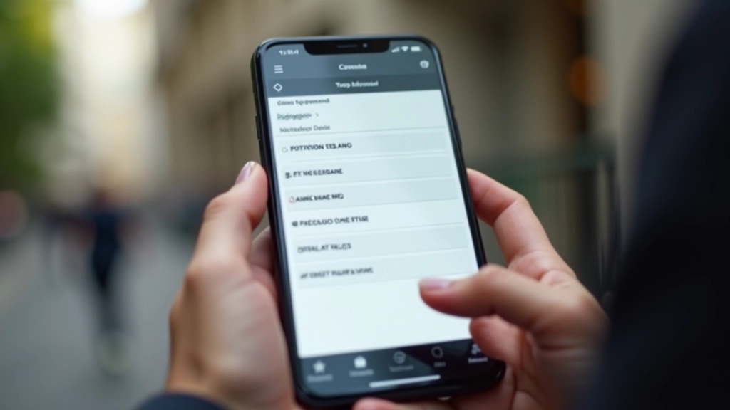 Capture d'écran d'un menu hamburger sur téléphone mobile avec plusieurs niveaux d'onglets de navigation