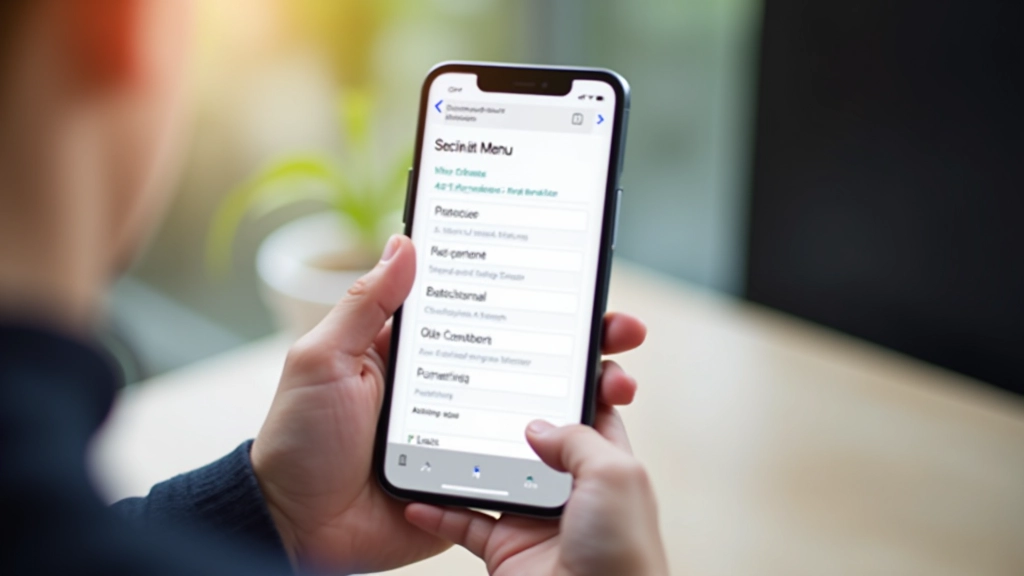 Interface de menu hamburger responsive sur écran mobile