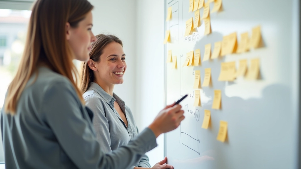 Équipe d'architectes de navigation travaillant sur la structure du contenu